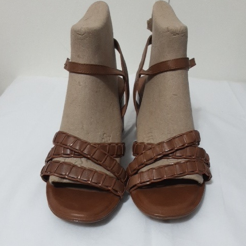 TAMARIS Broen Braided Block Heel Brown Strappy Women's‎ 39 Sandals